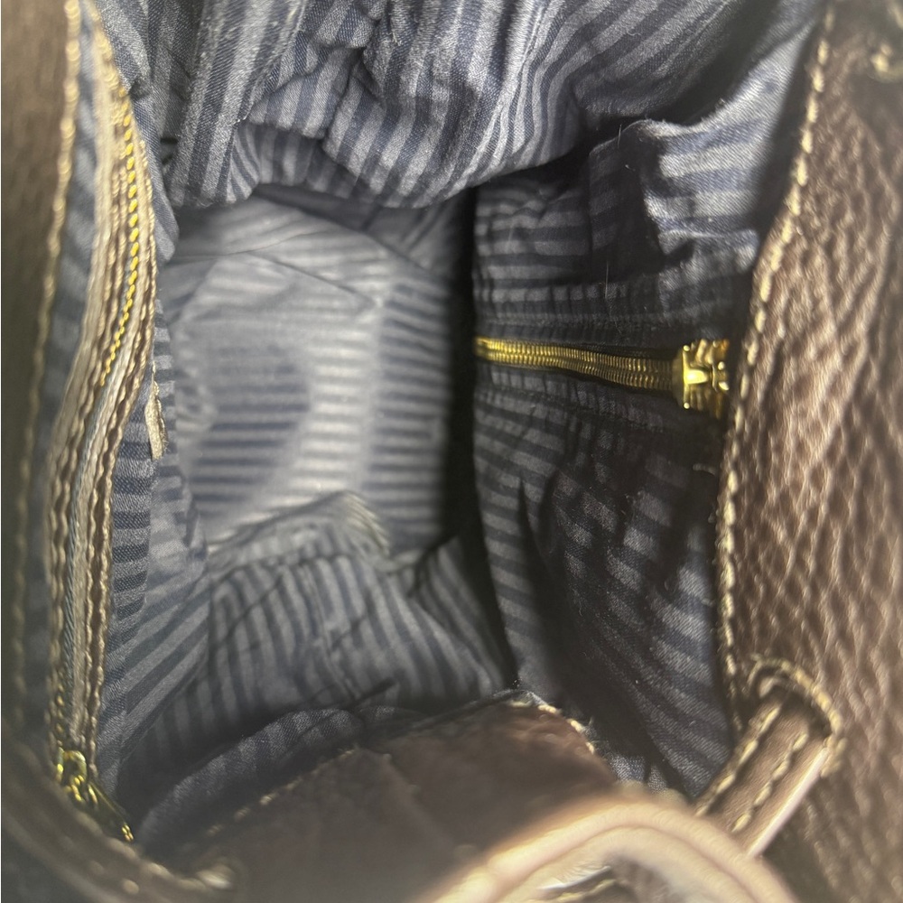 Coach Brown Pebble Leather Backpack - Picture 11 of 11